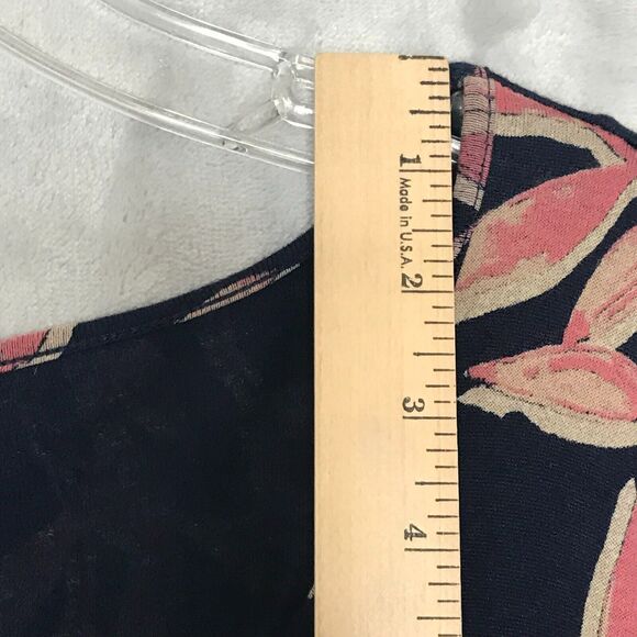Lucky Brand Dress Womens Medium Blue Pink Shift Flutter Short Sleeve Tropical - Picture 9 of 10